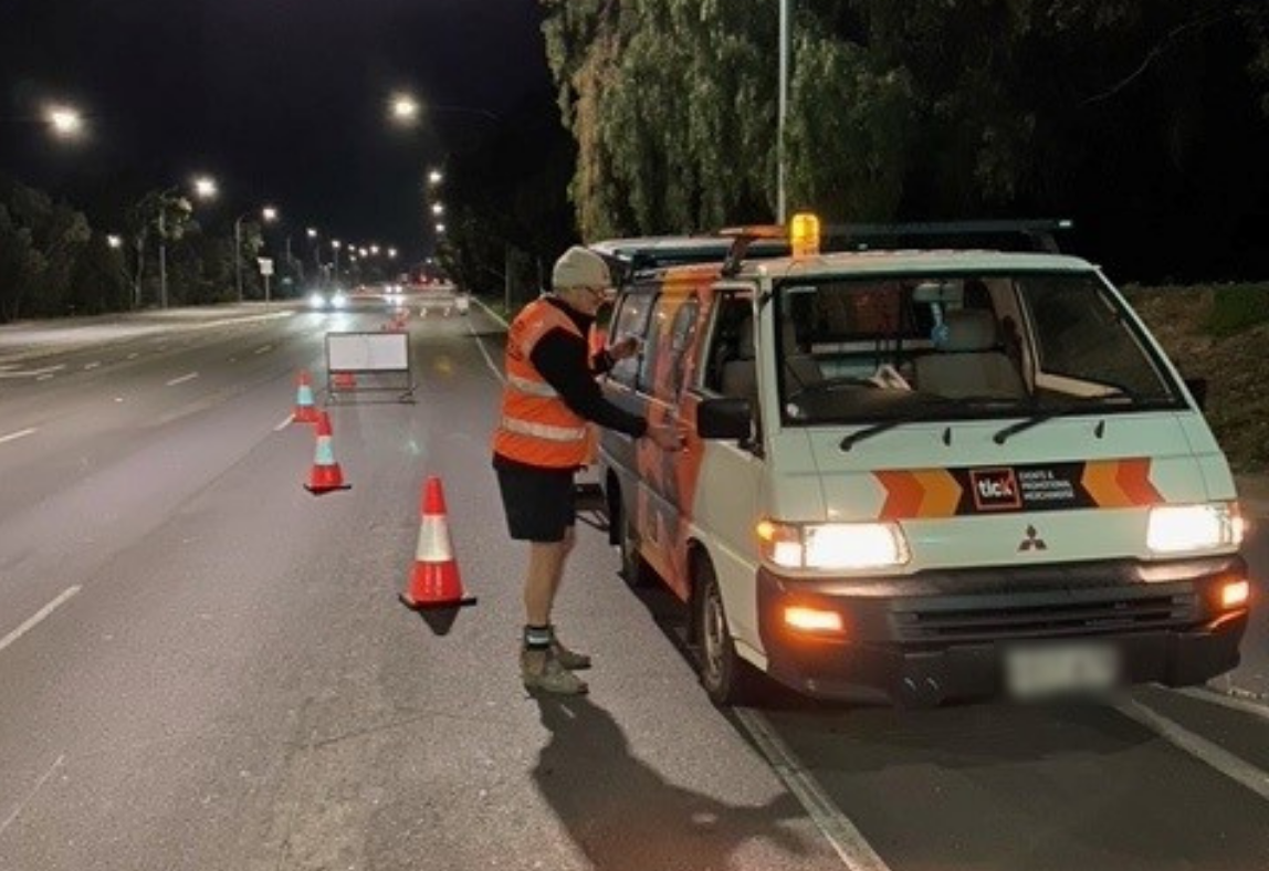 Tick Services Van Setting up for Adelaide Marathon