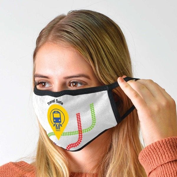 Lady wearing Cotton Washable Facemask