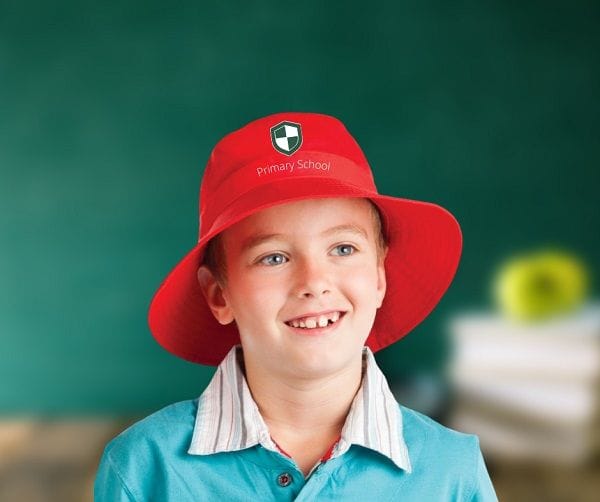 Custom branded bucket hat for school