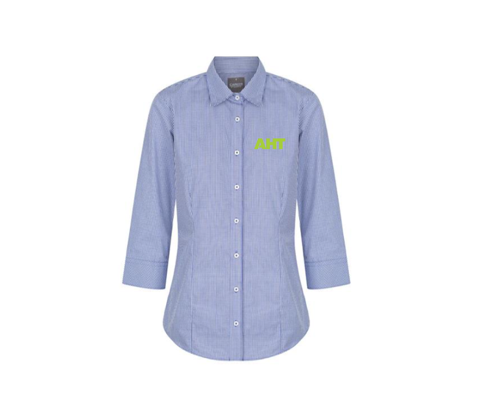 AHT Ladies 3/4 Sleeve Gingham Shirt