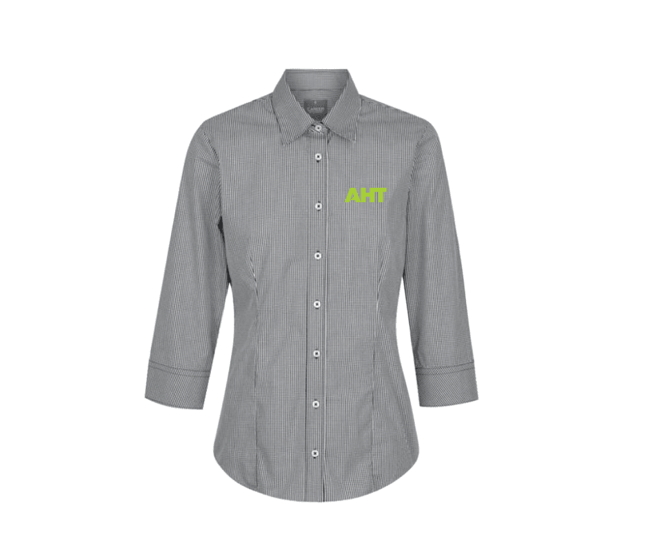 AHT Ladies 3/4 Sleeve Gingham Shirt