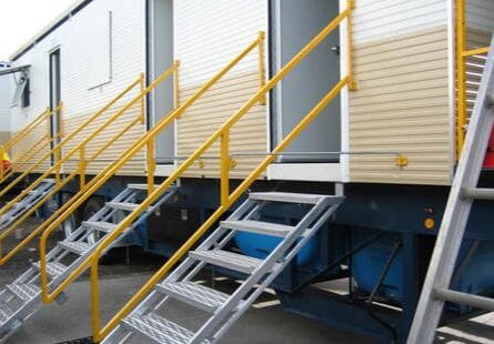 Accommodation Trailer Stairs and Handrails | National Mobile Camps