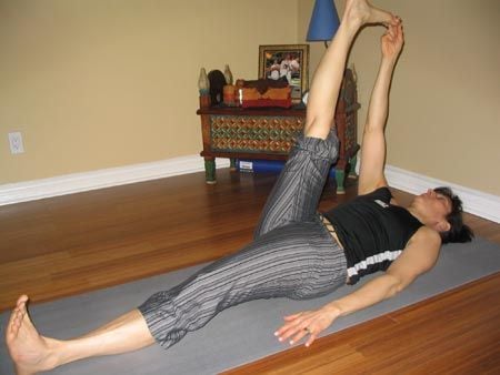 Lying Down Hand To Foot Pose Image -619fc9d3608b8