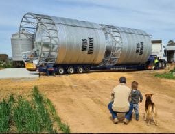 Silo being Delivered