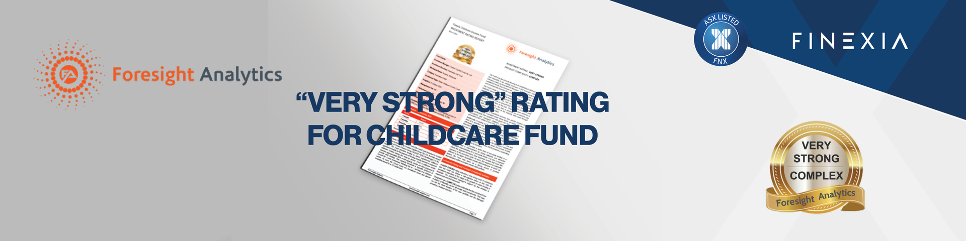 Finexia Childcare Income Fund receives ratings validation from Foresight Analytics & Ratings