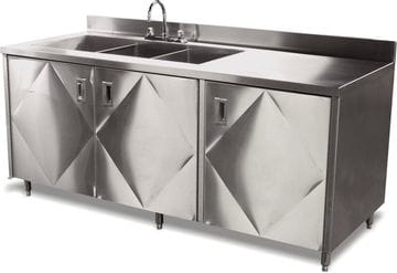 Cabinet with 3 Compartment Sink