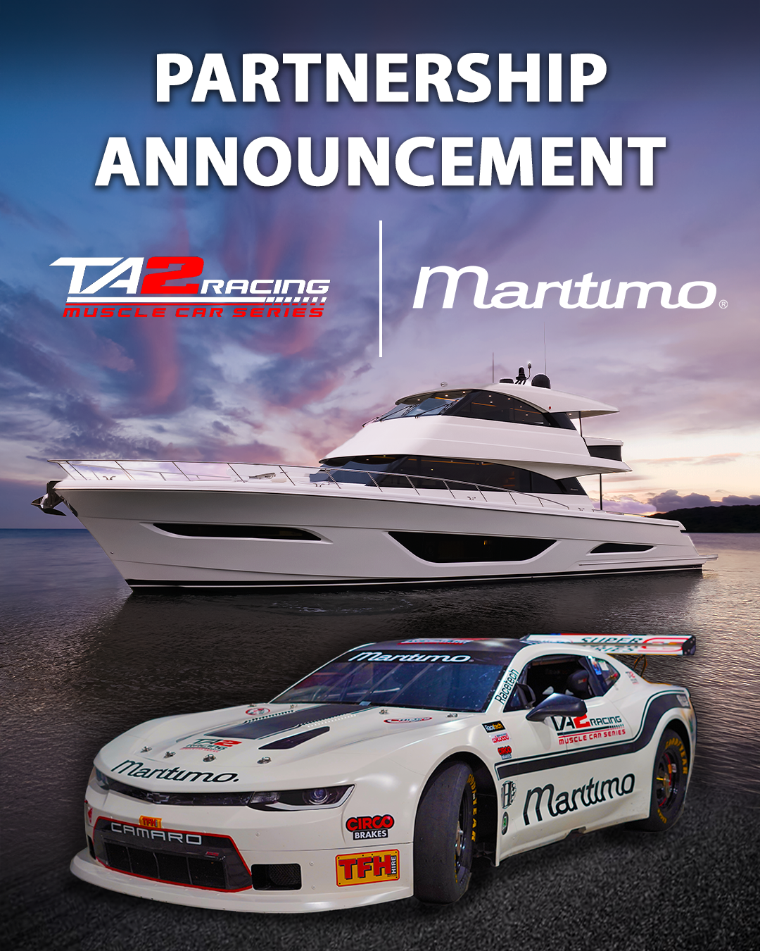 Maritimo Joins TA2 Australia Muscle Car Series as Co-Naming Rights Partner for 2025 Season