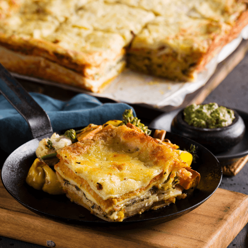 Roast Pumpkin & Garden Spinach Square Lasagne Roast Pumpkin & Garden Spinach Square Lasagne