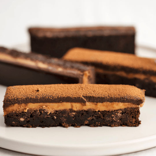 Fudgy Choc Caramel Brownie Slice