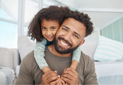 Smiling child with mother