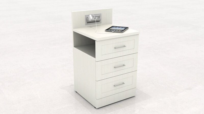 400 SERIES BEDSIDE TABLE 2 DRAWERS OPEN FALSE FRONT CUSTOM POWER MODULE 400 SERIES BEDSIDE TABLE 2 DRAWERS OPEN FALSE FRONT CUSTOM POWER MODULE