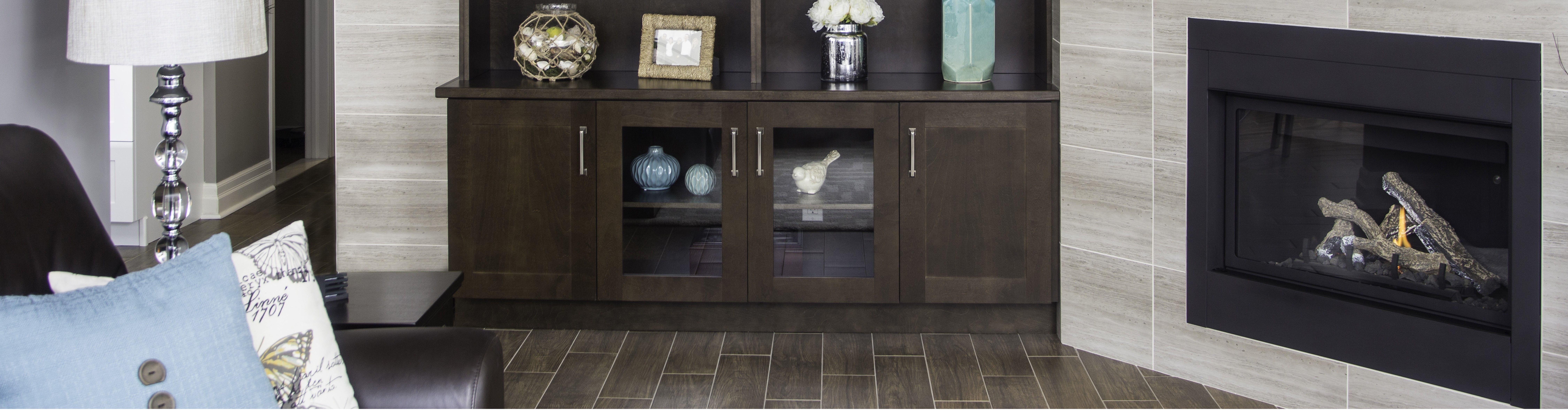 Integrating a built in shelving near a fireplace in the living room Integrating a built in shelving near a fireplace in the living room