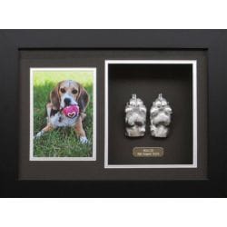 Framed Plaster Paw Prints (Silver)