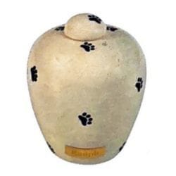 Paw Print Ceramic Urn