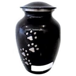 Paw Print Metal Urn - Charcoal