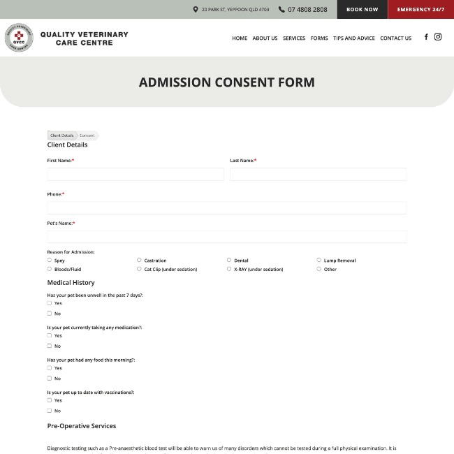 Admission Consent Form Admission Consent Form