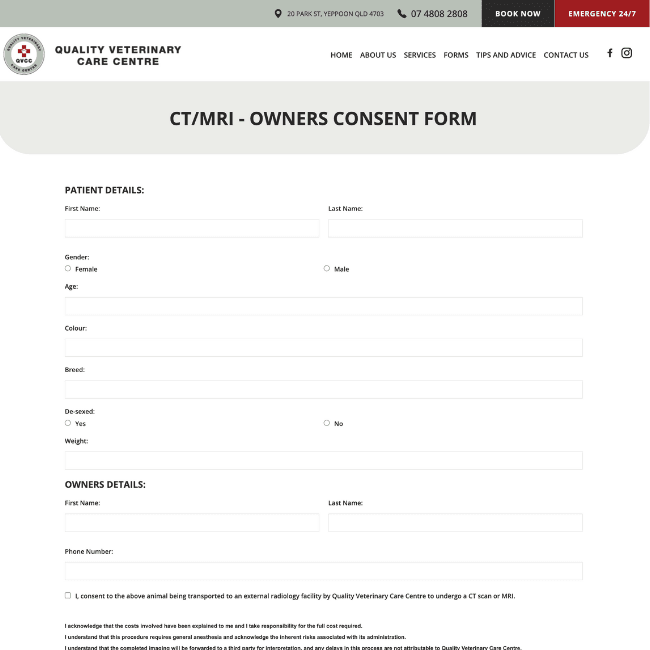 CT / MRI Consent Form CT / MRI Consent Form