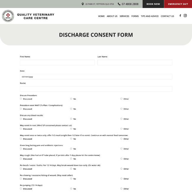 DISCHARGE CONSENT FORM DISCHARGE CONSENT FORM