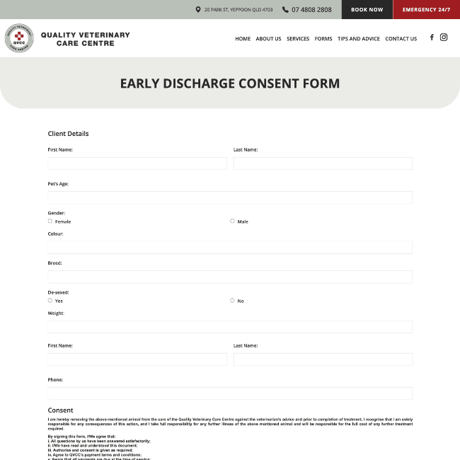 EARLY DISCHARGE CONSENT FORM EARLY DISCHARGE CONSENT FORM