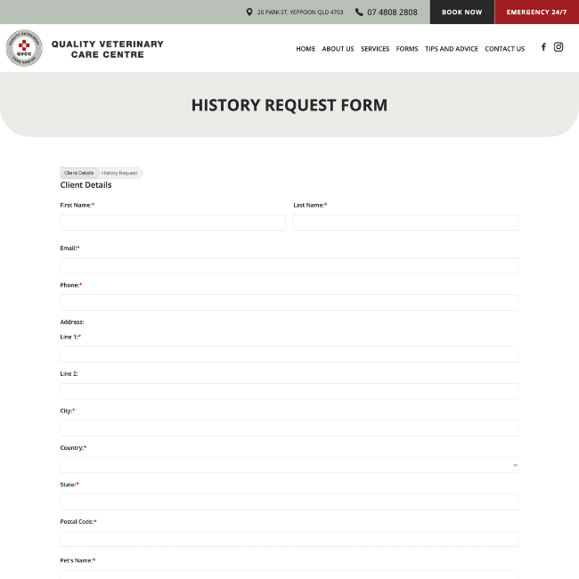 History Request Form History Request Form