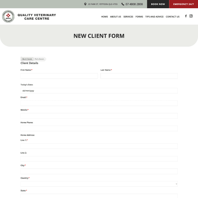 New Client Form New Client Form