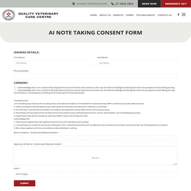 AI NOTE TAKING CONSENT FORM AI NOTE TAKING CONSENT FORM