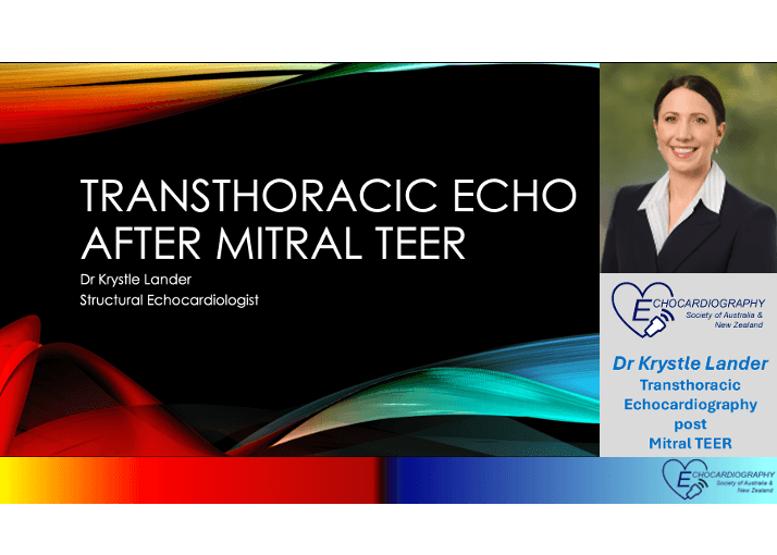 Dr Krystle Lander discusses Transthoracic echo after Mitral TEER