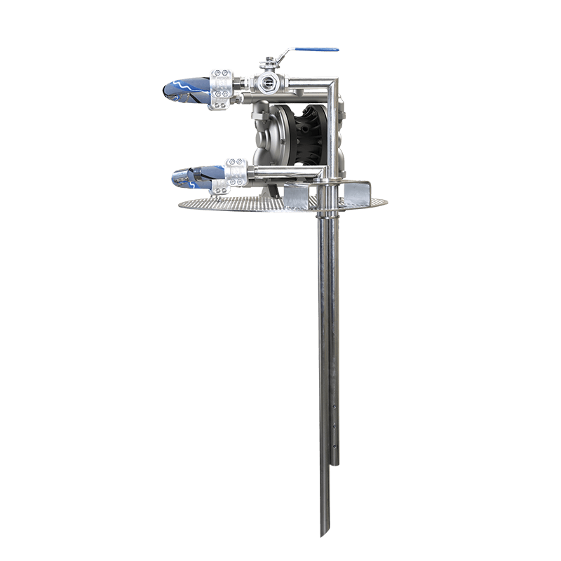 Diaphragm pumps mixing system