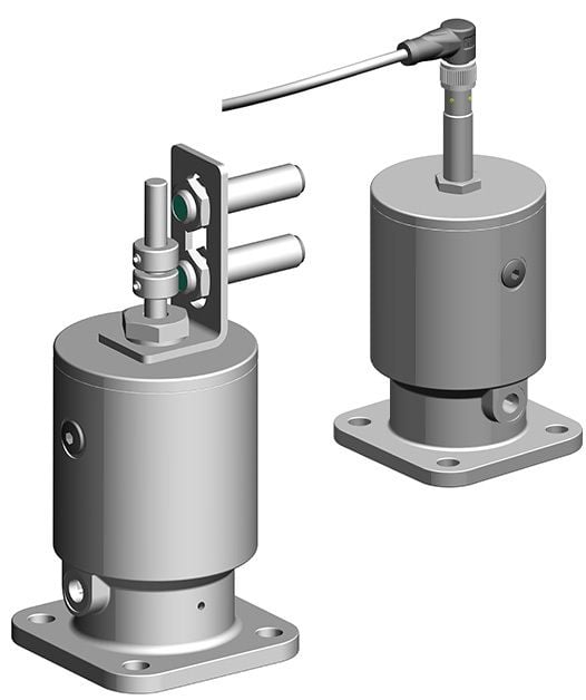 Inductive feedback sensor for pneumatically actuated valves