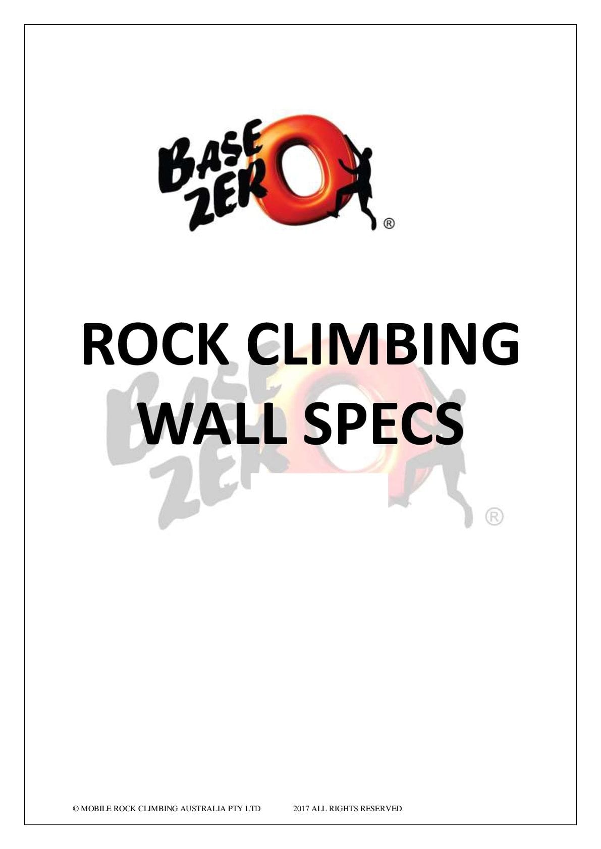 ROCK CLIMBING WALL SPECS