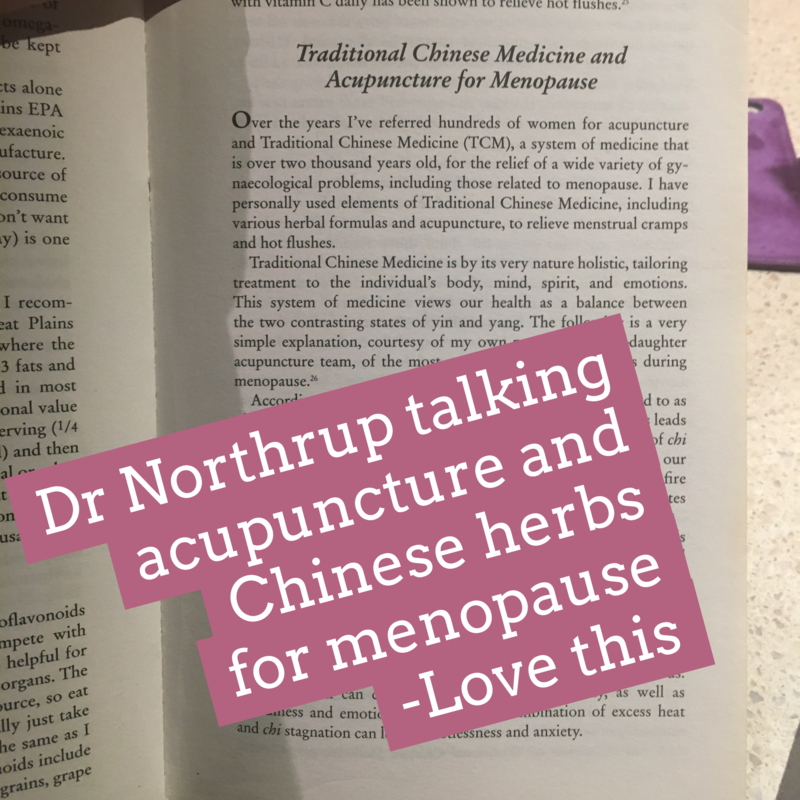 Recommending Acupuncture and Chinese herbs for Menopause