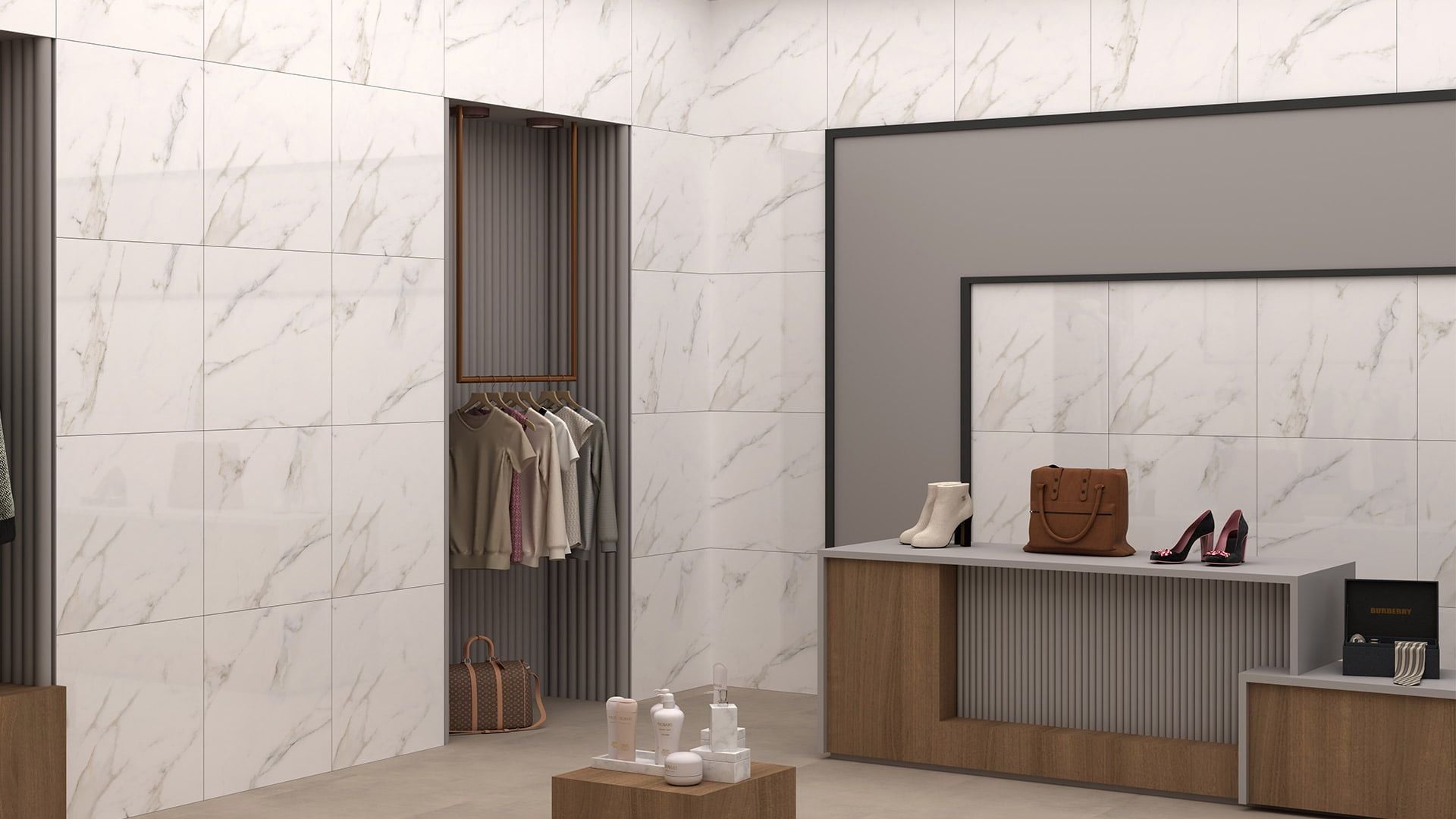 Grey Vein Gold Porcelain