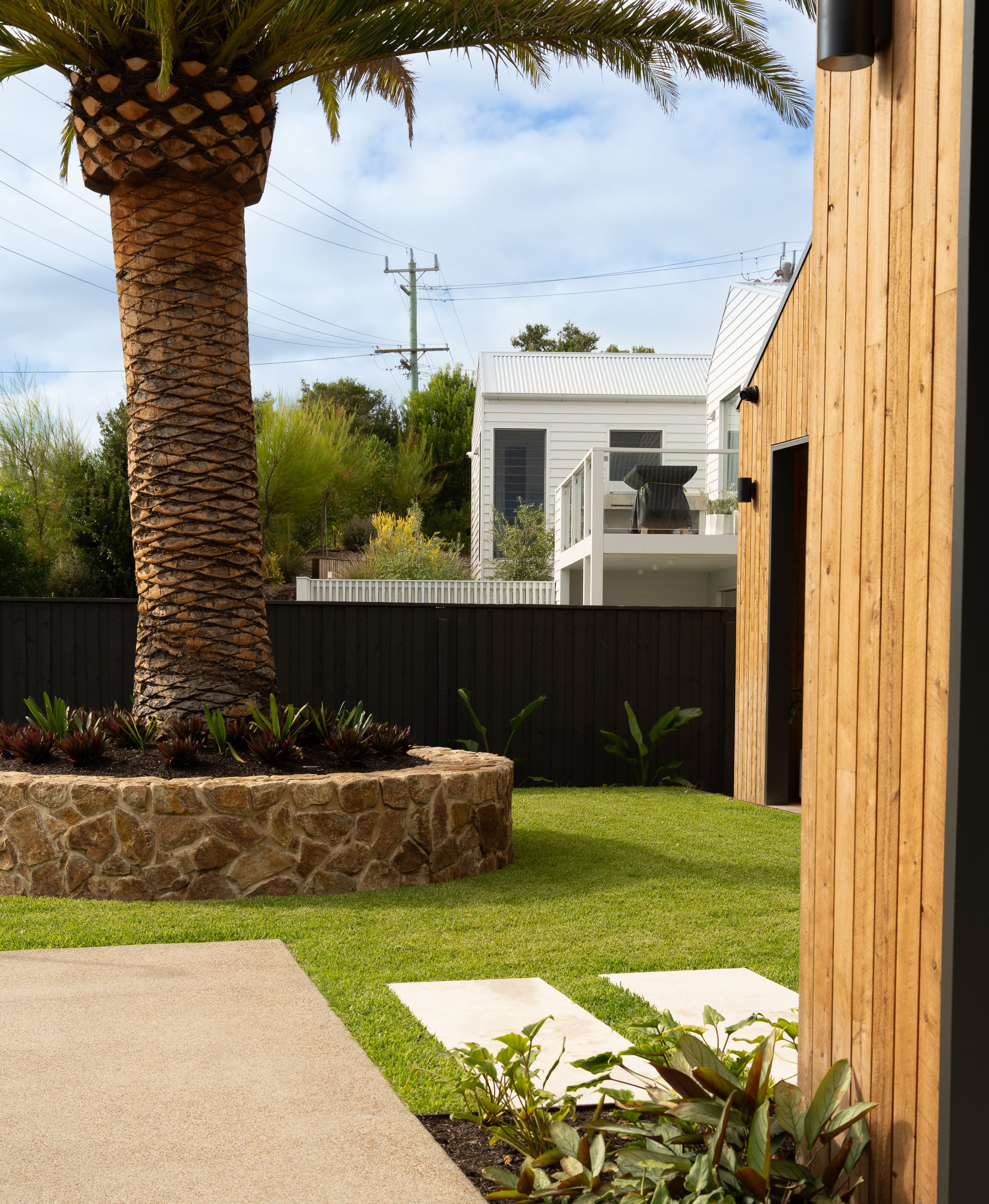Classic Travertine Pavers + Colorado Wall Cladding