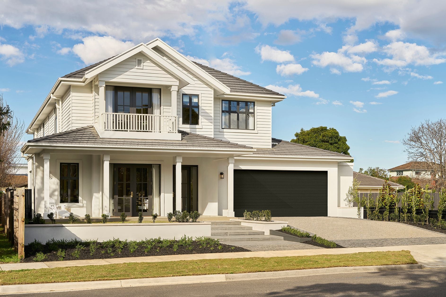 Patara Limestone On Wall, Bluestone Steps & Bluestone Cobbles Driveway