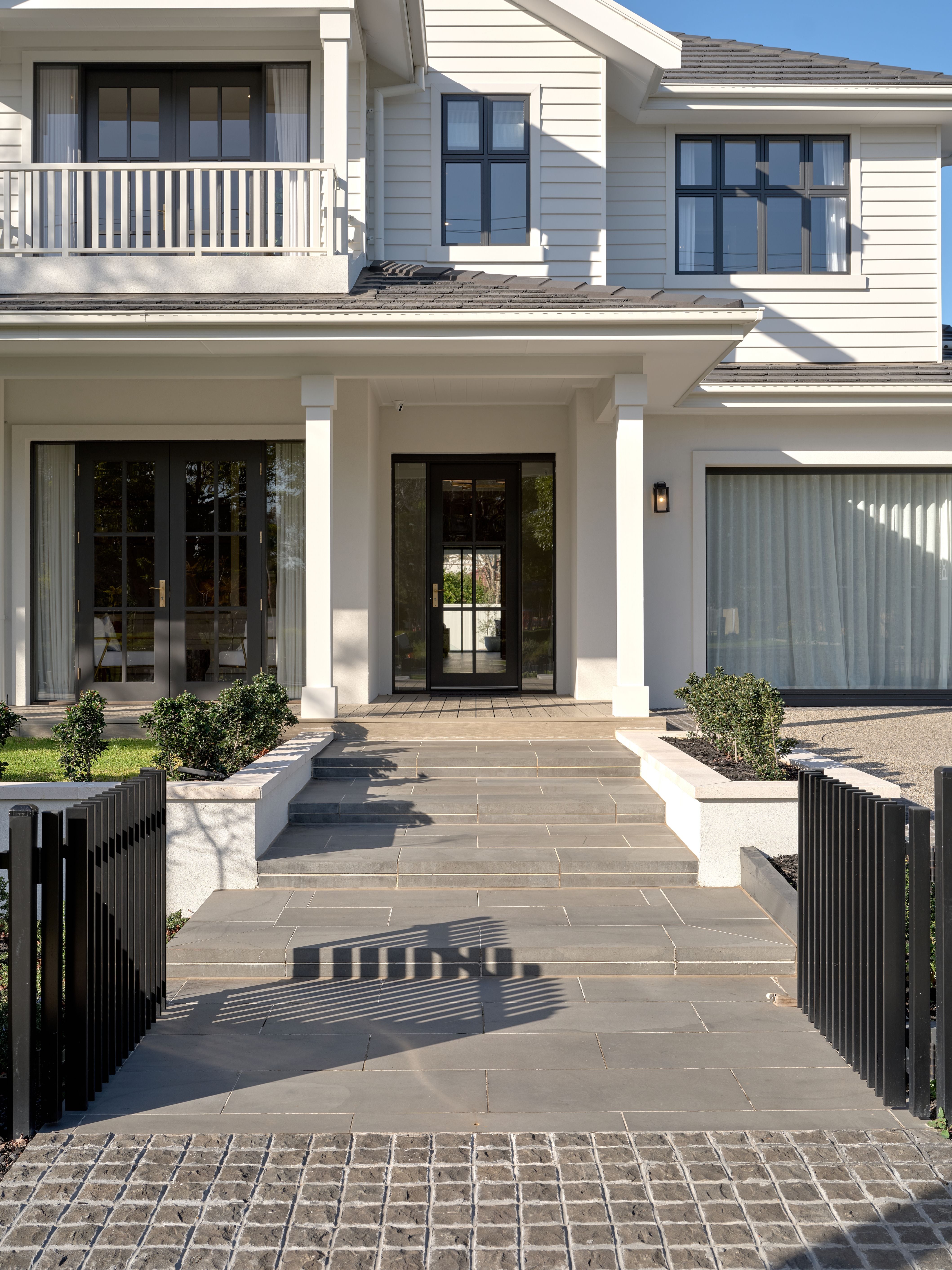 Midnight Bluestone Steps + Patara Limestone Capping