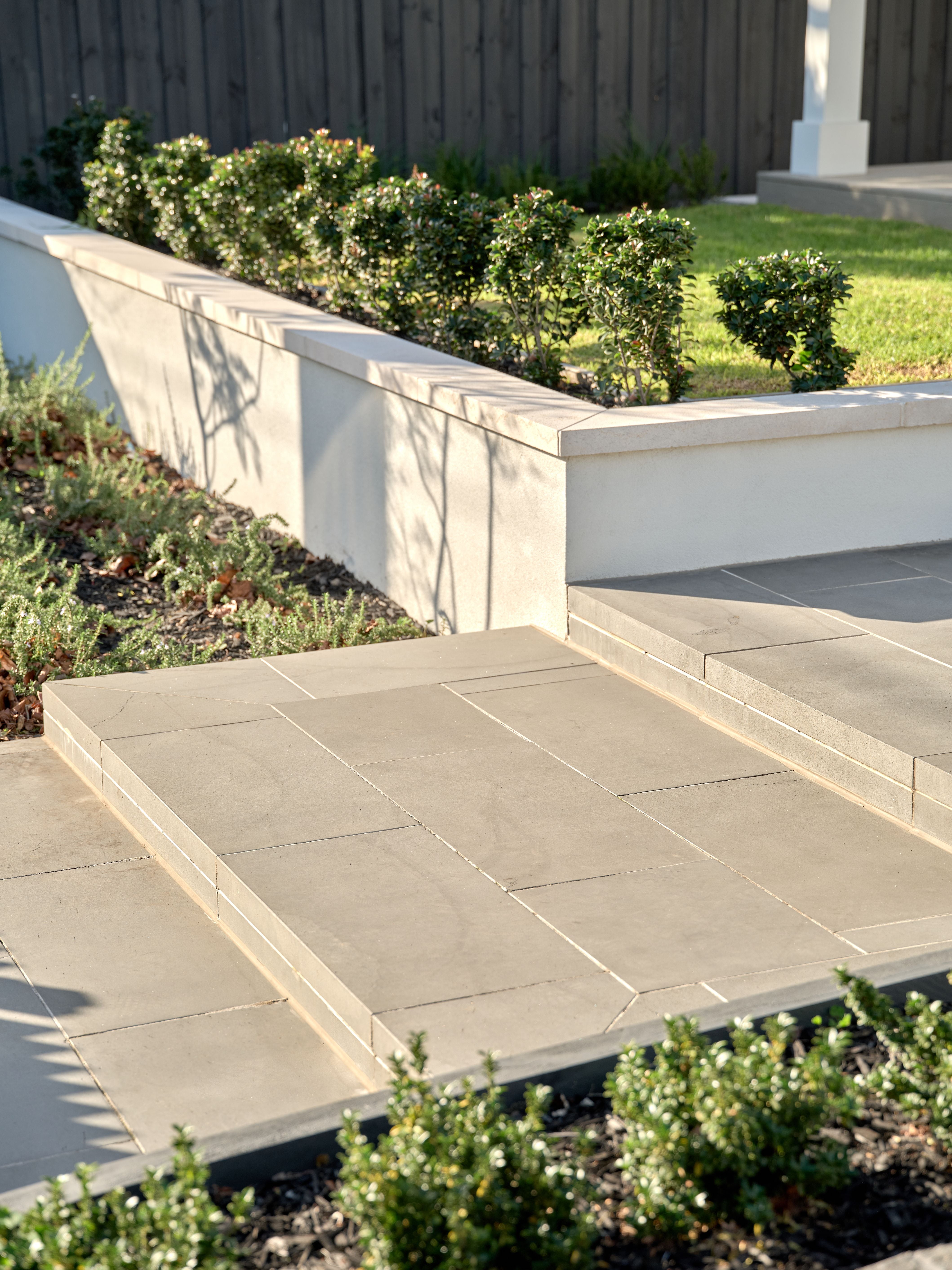 Midnight Bluestone Steps + Patara Limestone Capping