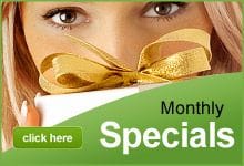 Monthly Specials, gift vouchers and packages