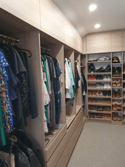 WIR using Polytec Maison Oak Matt. Overhead hinged doors