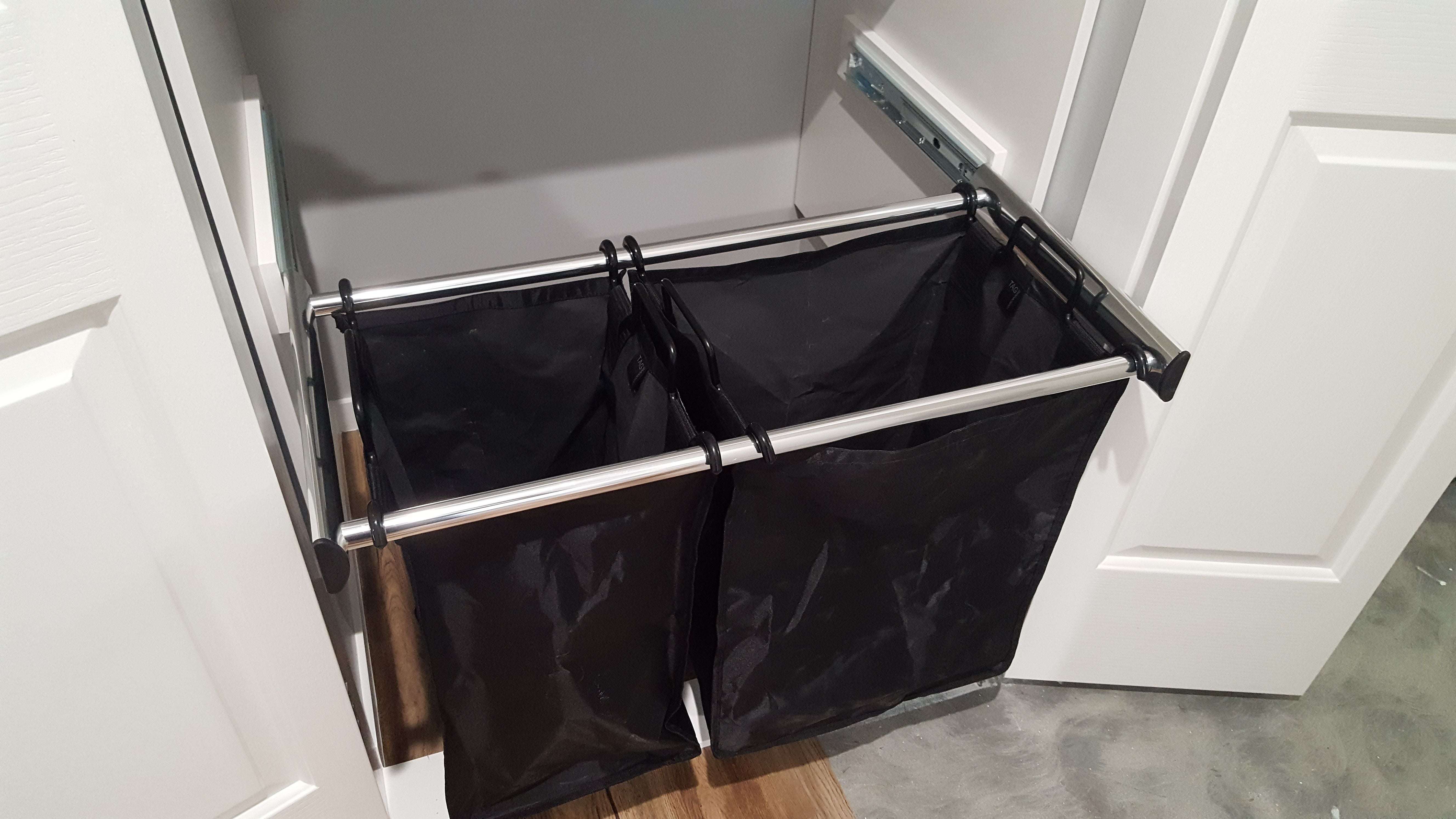 Slide out laundry hamper