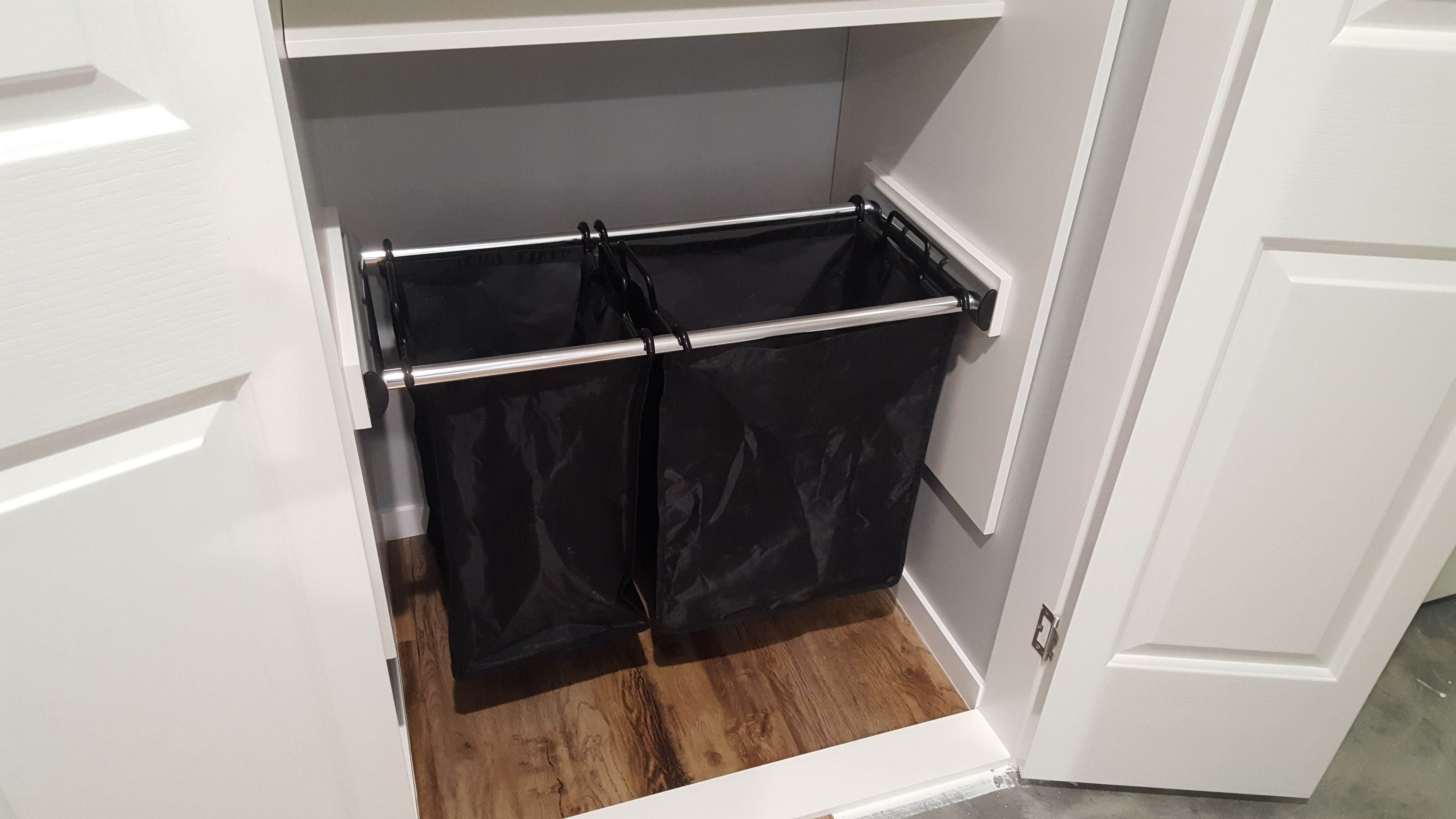 Slide out laundry hamper