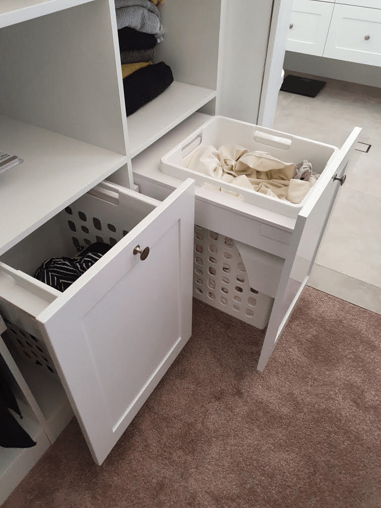 Slide out laundry basket