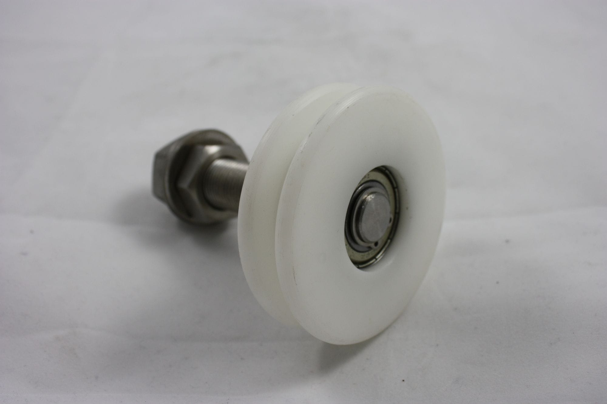 75mm Delrin Wheel & Stainless Steel Axle Assembly.