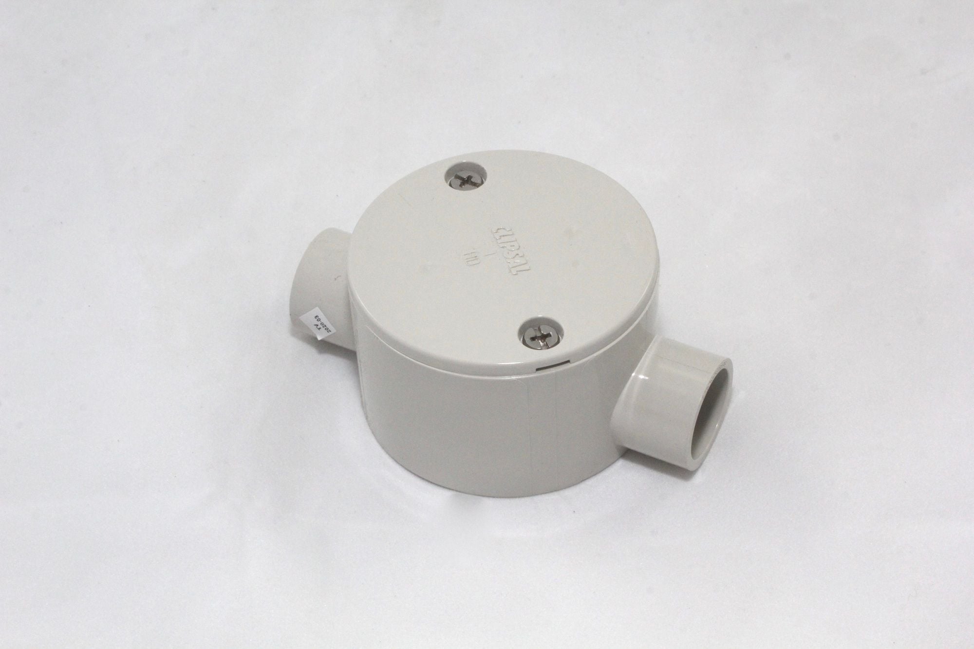 Pvc Shallow Box PVC Shallow junction box 20mm 2 way thru grey