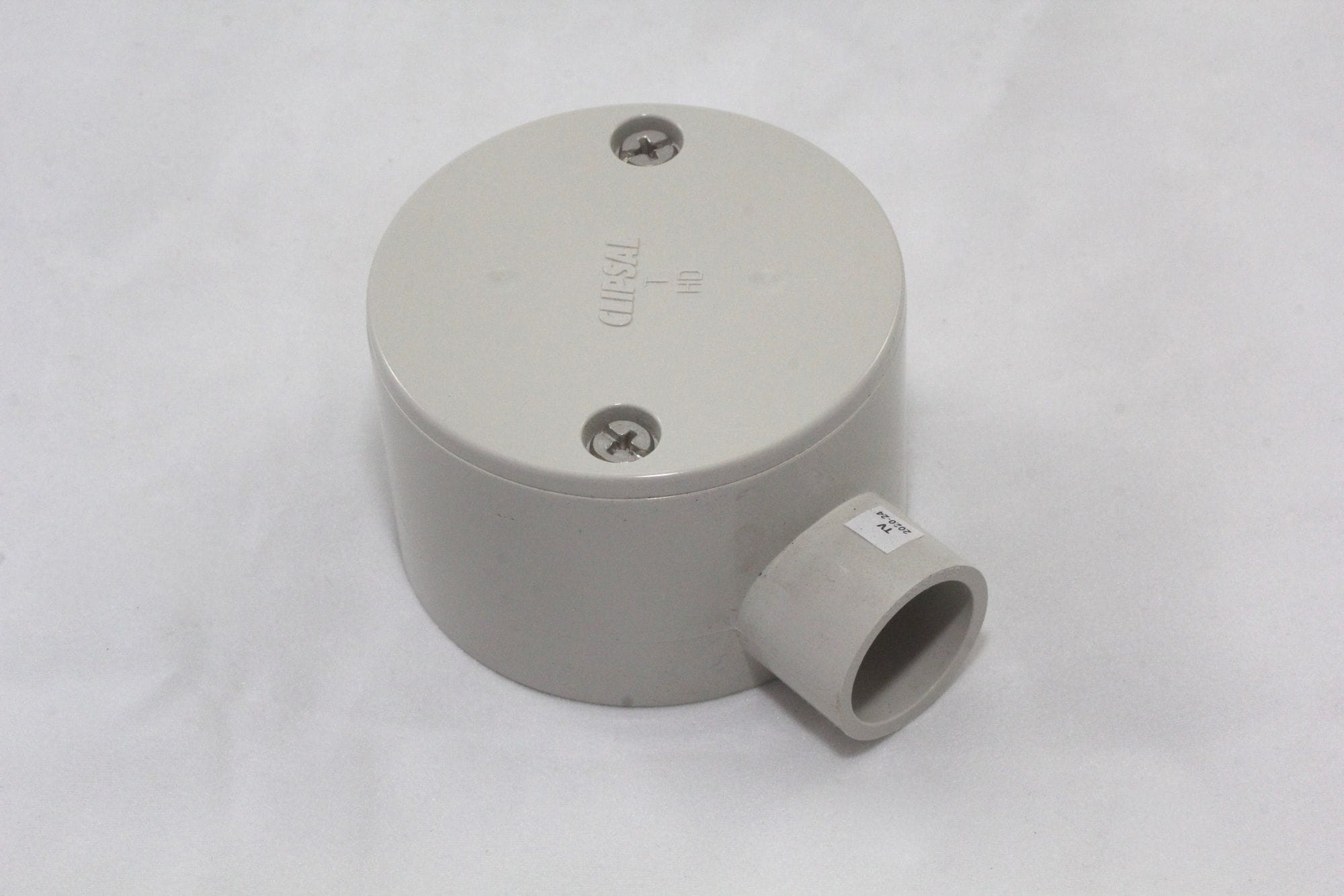 PVC shallow junction box 20mm 1 way grey