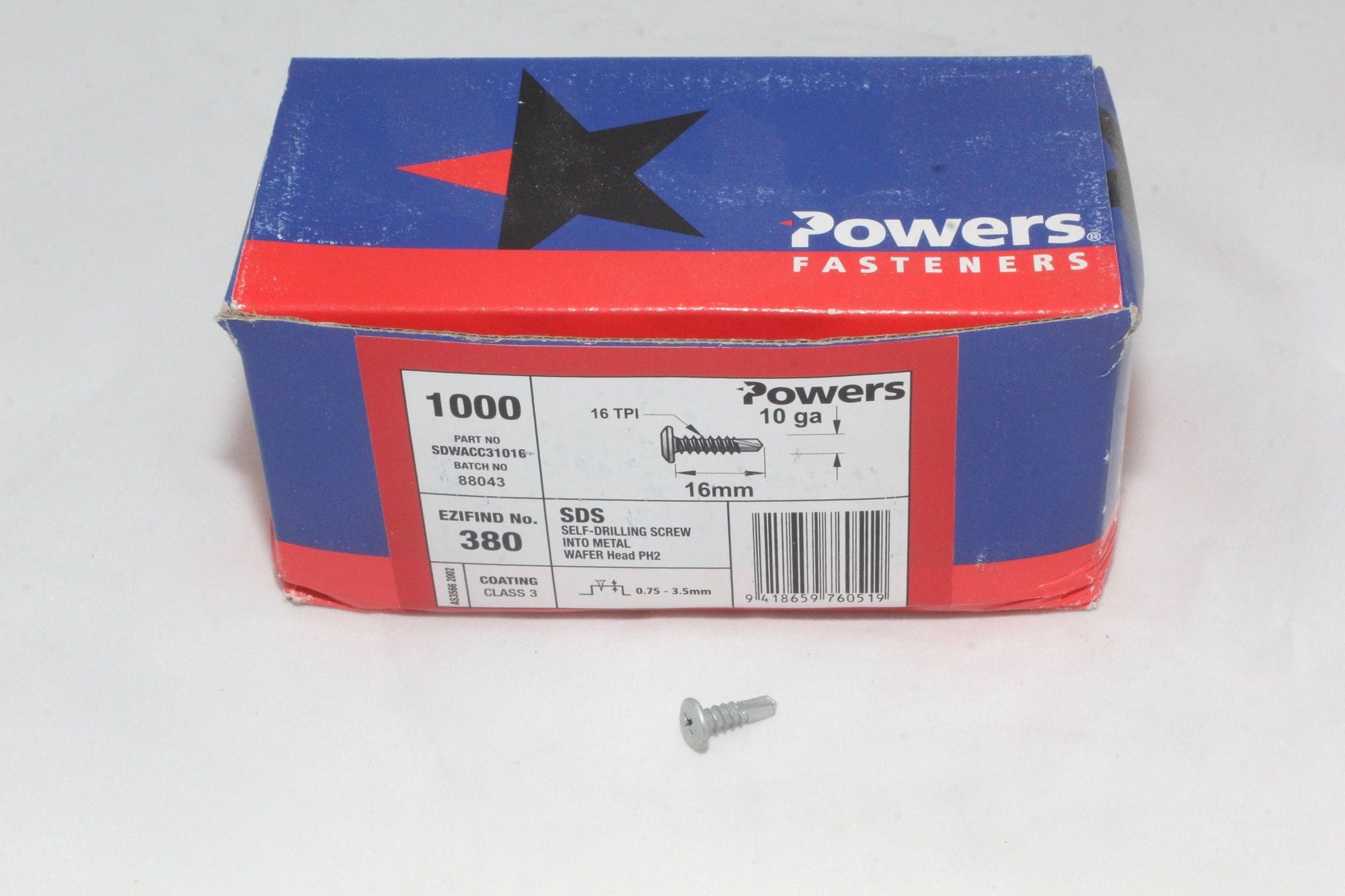 10-16 x 16mm Phillip Wafer Head Self Drilling Screw (Quantity 1000)