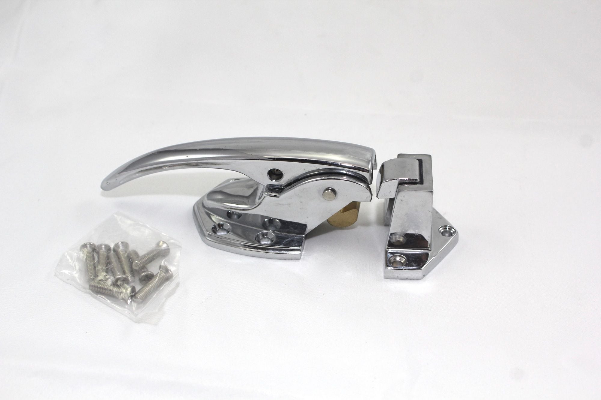 Chrome plated cabinet latch & strike.