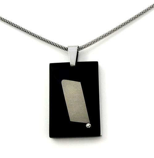 Related Image Contemporary Rectangle "Black Cover" Pendant
