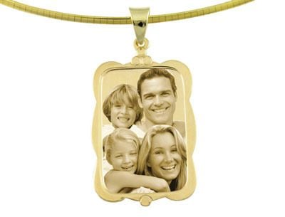 Main Image Designer Rectangle Gold Pendant