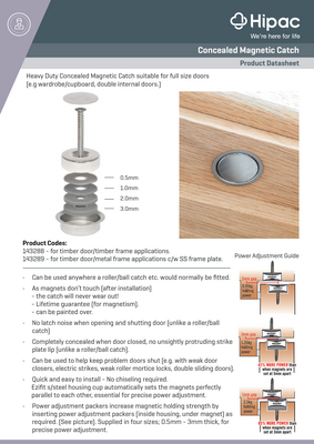Concealed Magnetic Catch Datasheet