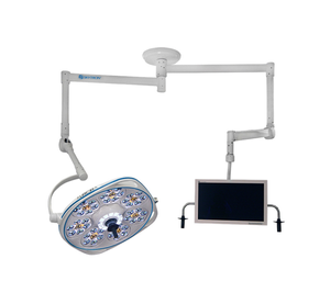 Single, Variable-Focus 30 Inch LED Surgical Lighting Fixture with Monitor Arm